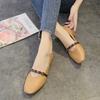 f54Leather Pumps Women Square Toe Footwear Shallow Office Shoes Female Fashion Chunky Heels 2 Inch Woman Autumn Yui8