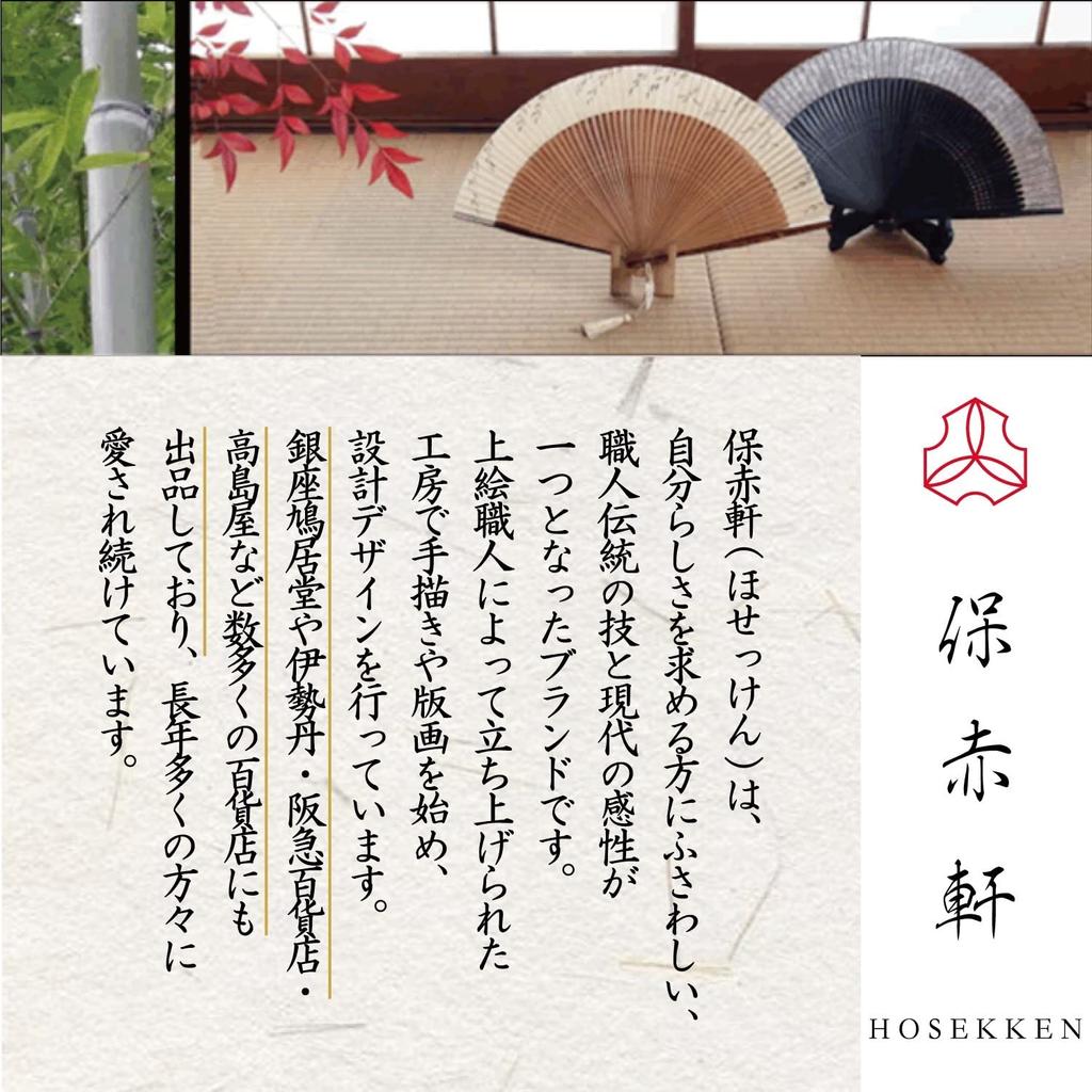 HOSEKKEN Folding Fan Brand That Combines Traditional Craftsmanship and Modern Gentlemen 60 Ebony Traditional Color Sky Japanese Japanese Day Gift