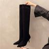 Temperament Over The Knee Thigh Boots Autumn New Pointed Toe Suede Sleeve Anti-Slip Wear-Resistant High Heels