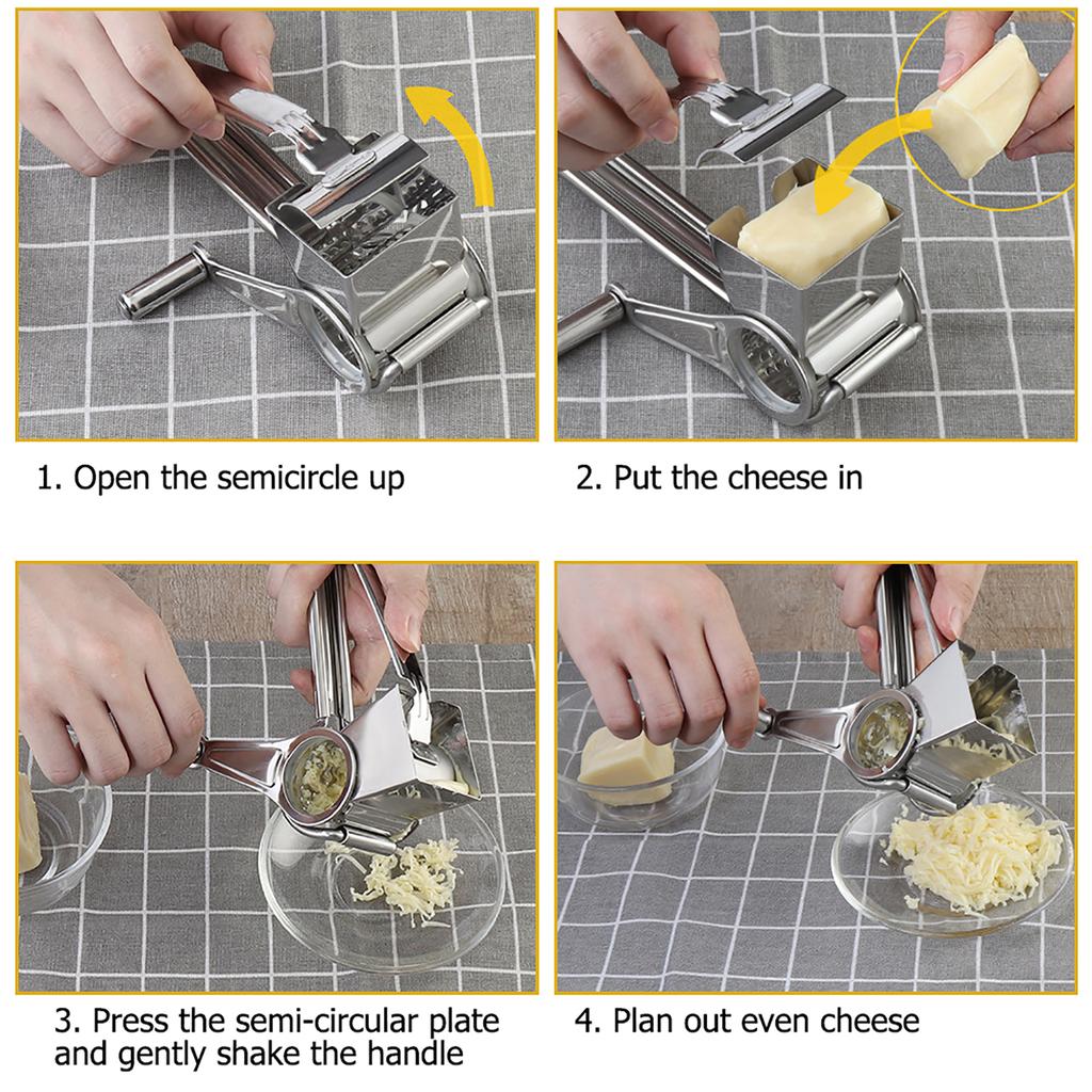 Stainless Steel Manual Rotate Cheese Chocolate Grater Cutter Planer Shredder Cutting Planing Tool