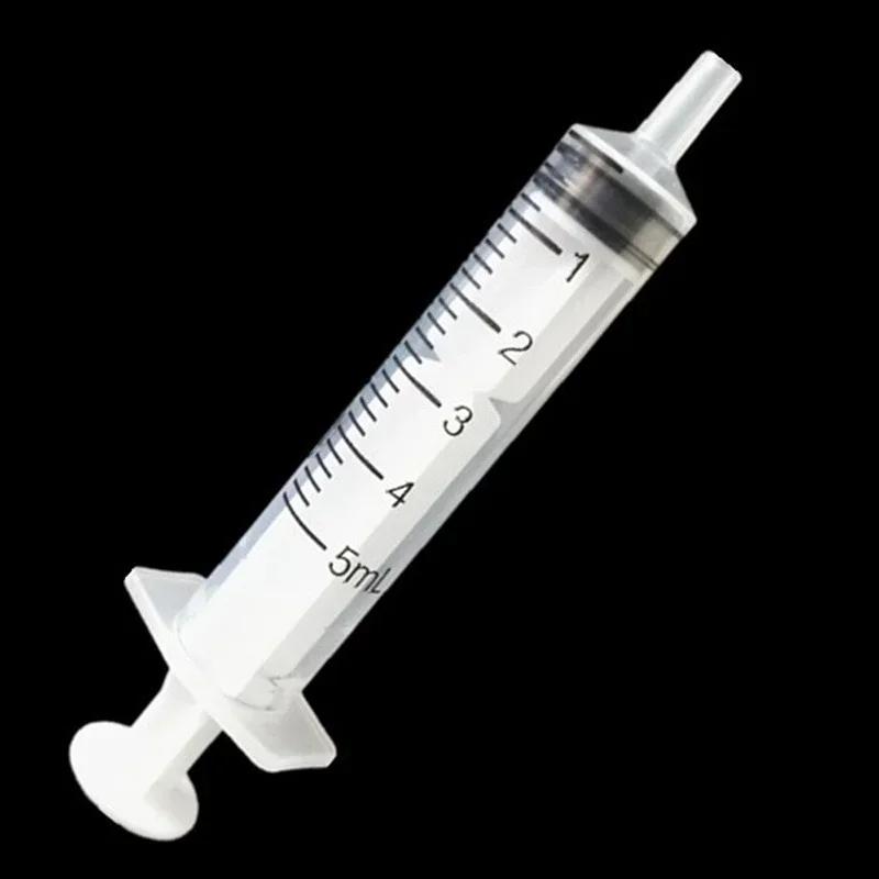 10pc Disposable Plastic 5ml Syringe Needle Free Laboratory Measurement Small Pet Food Feeder (needle Free)