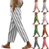 Women's Casual Fashion Stripe Printed Elastic Casual Pants