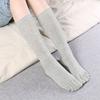 Women Five Finger Long Tube Socks Simple Solid Color Soft Casual Breathable Toe Separated Cotton Socks 5 Toes Socks with Toes