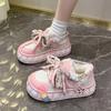 Thick Bottom Sponge Cake New Trend Color Shoes Sneaker Student Korean Versatile Flat Board Shoe Women Aesthetic Kawaii Sneakers