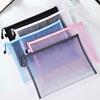 Nylon Mesh File Bag A4 A5 A6 Transparent Zipper Test Paper Information Bag Office Student Pen Bag Subject Bag Puzzle Storage Bag KTY