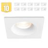 Lot de 10 Fixations spots BRAYTRON Tetra-D, carré, blanc, fixe, longueur et largeur 89mm, aluminium