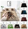 3D Spider Pattern Luxury Home Bedding Set Full Size Quilt Cover and Pillowcase 2 or 3 Insect Print Washable and Comfortable Bedding