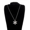 Women Frozen Snowflake Necklace Christmas Gift Silver Plated Rhinestone Crystal Pendant Chain