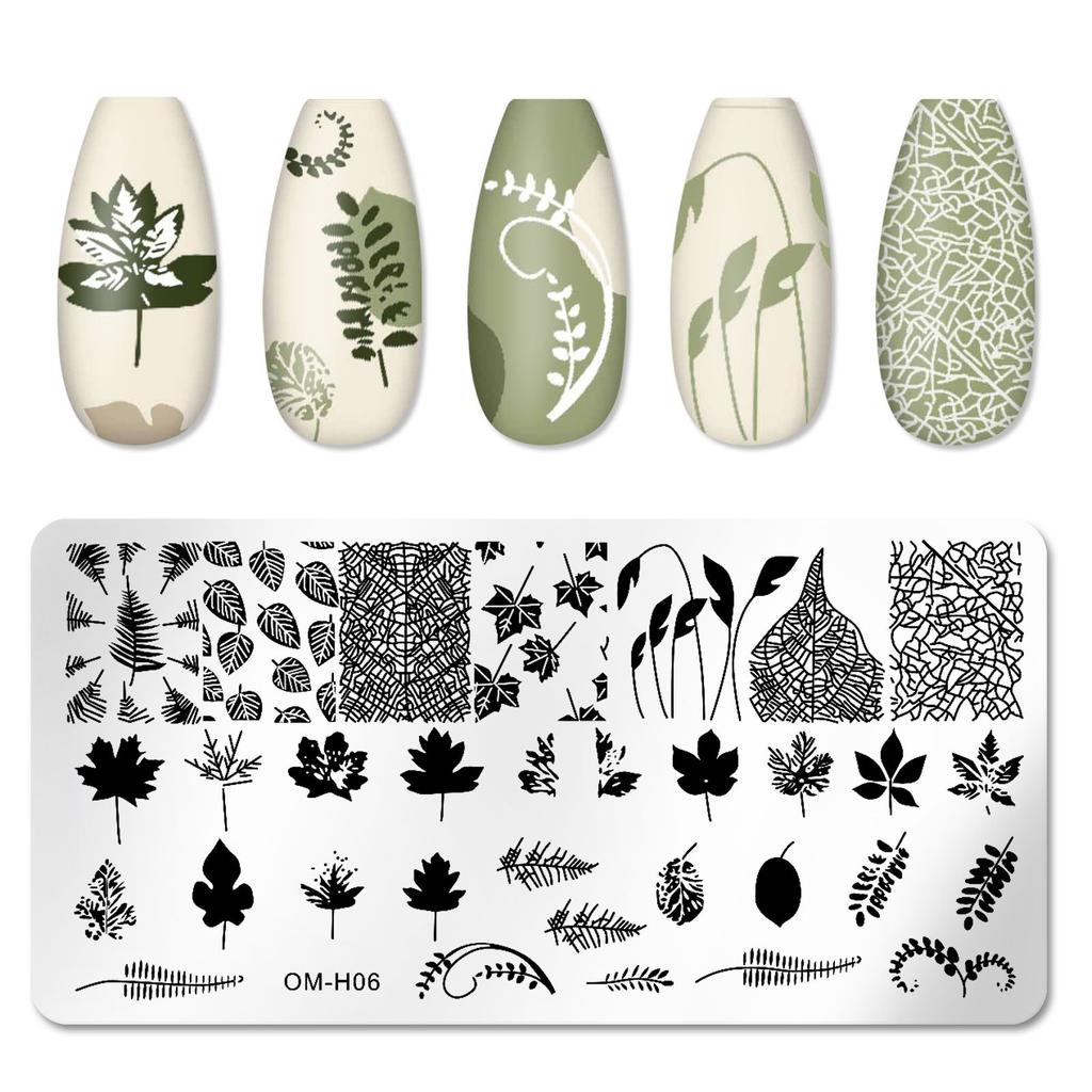 1PC Stainless Steel Printing Nail Stamping Plates Manicure Leaves Maple Template Mold Xmas Snowflakes Nail Art DIY Decorations