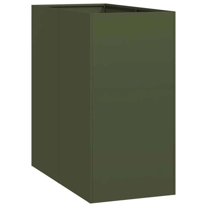 VidaXL Planter Olive Green 40x80x80 Cm Steel, Flower Pot, Plant Stand, Raised Bed, Planter Stand, Trough 860776