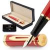 Wordsworth & Black Fountain Pen Set, 18K Gold Plated Broad Nib, 24 Pack Ink Cartridges, Ink Refill Converter & Gift Box, Gold Finish, Calligraphy, [Cr
