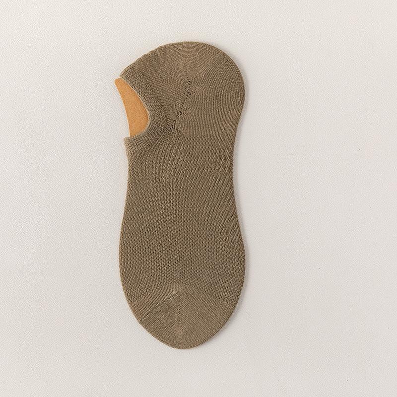 Men's Summer Thin Pure Color Sweat Absorbing Deodorizing Antibacterial Shallow Mouth Invisible Short Boat Socks