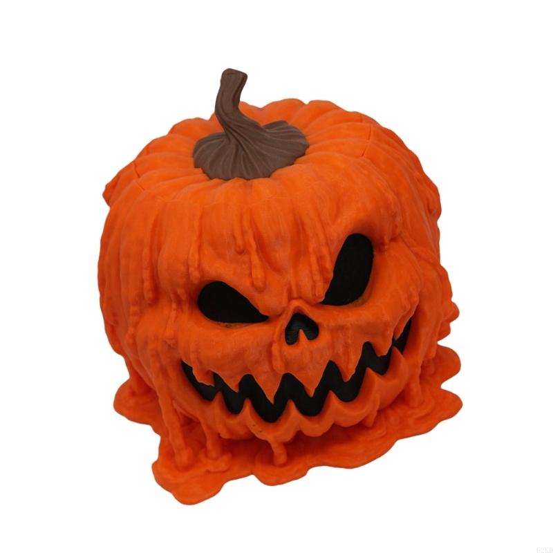62KD Scary Halloween Pumpkin Bowl Resins Candy Container for Trick or Treating Decors