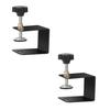 SaveSooo C-Shaped Clamps, Desk Clamps, Small Adjustable Fixtures, Black, Cabinet Fixing, DIY (Black, Set of 2)