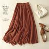 Double-layer Skirt Elastic Waist A-line Skirt Big Swing Skirt Woman