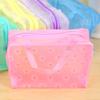 Portable Floral Print Waterproof Translucent Makeup Cosmetics Storage Bag Pouch