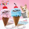 Two-color Ice Cream Cat Vocal Toy for Pet Dogs, Pink Pet Dog Toy Supplies, Cat Toys