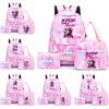 3Pcs/set Cute Cartoon Kpop Printed Backpack with Lunch Bag Pengcil Case for Teenager Girl Boy Bookbag Large Capacity Travel Bag Kid Gift Mochila