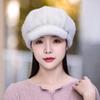 Autumn Winter Hats For Women Solid Color Plain Octagonal Cap Ladies Casual Faux Fur Women Caps