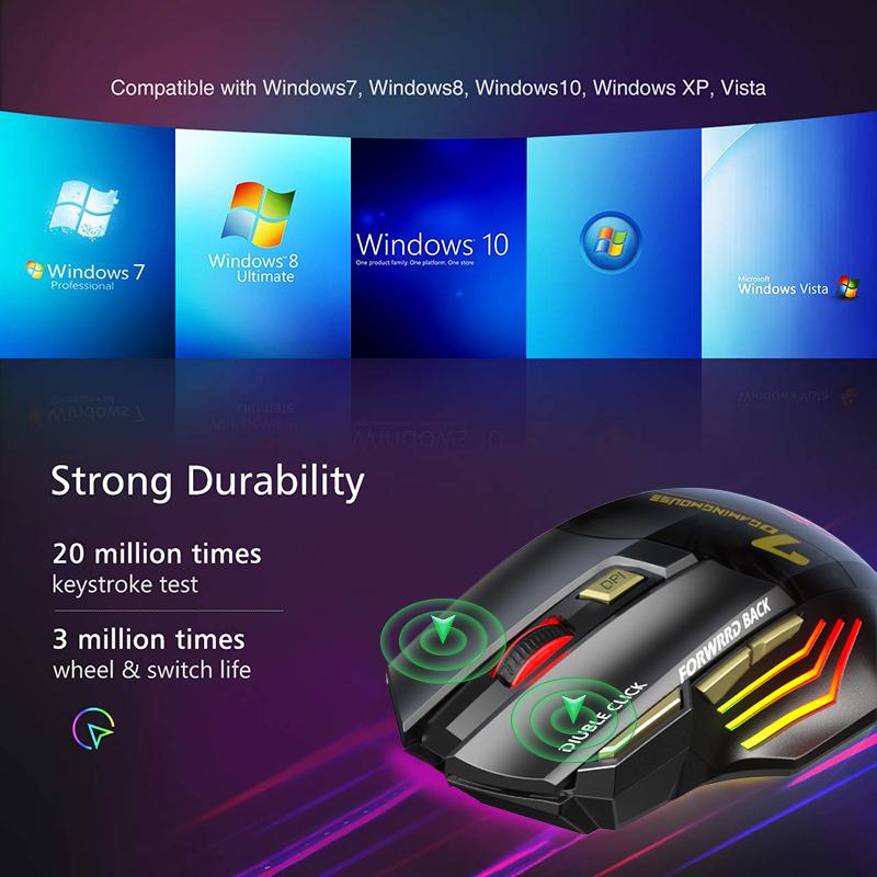 Rechargeable Wireless Mouse Bluetooth Gamer Gaming Mouse Computer Ergonomic Mause With Backlight Rgb Silent Mice For Laptop Pc