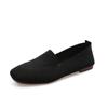 2024Plus Size Women Casual Ballet Flats Shoes Square Toe Slip On Flat Heel Anti Skid Loafers Stretch Knit Fabric