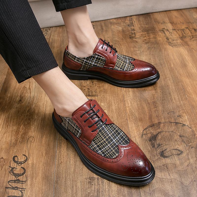 Мужские классические туфли-броги из кожи в британском стиле, мужские туфли большого размера 48, деловые туфли в стиле яппи