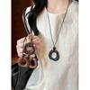Irregular Wooden Pendant Necklace - Retro Chinese Style for Women