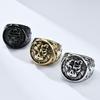 Retro Titanium Steel Lion Head Ring Stainless Steel Male Lion Ring Mens Wrench Finger
