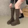 Thick-soled Boots Women's 2025 Autumn New Tall Stacking Boots Increase Height Small Thin Boots Spice Girl Knight Boots