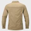 Men's Casual Loose-Fit Long-Sleeve Shirt - Solid Color, Large Size, Autumn Workwear with Pocket