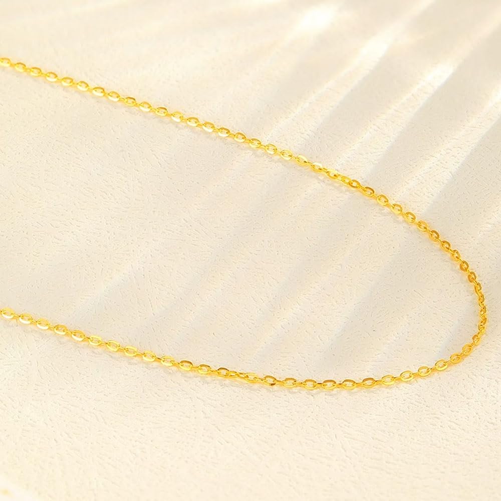 K18 Gold Necklace Chain Yellow Gold 18k Gold Birthday Anniversary Christmas White Day Gift Present Gift Wrapping Included [FANCIME] Women's Men's