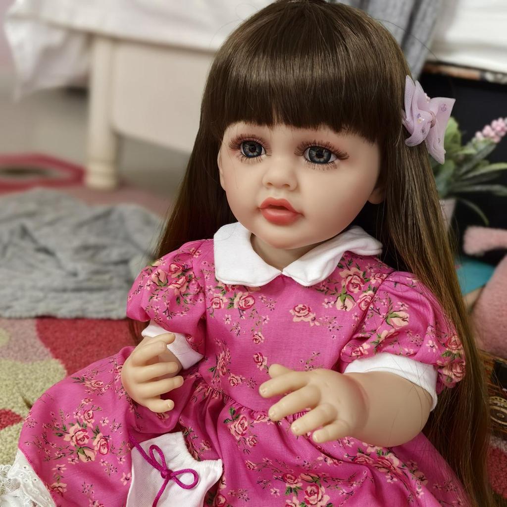 Realistic Reborn Baby Dolls Girl 55 Cm Full Silicone Vinyl Lifelike Princess Baby Newborn Doll DIY Kids Playmates Toy Birthday Christmas Gift