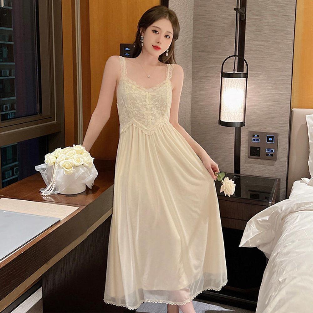Women's Mesh Pajamas Sexy Fairy Suspender Skirt Nightgown Two-piece Set