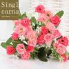 25 Heads Artificial Carnation with Leaf Fake Plants Blossom Silk Carnation Flower for Outdoor Wedding Home Decoration Outdoor No Fade Artificial