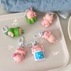 Cute Funny Three-Dimensional Piggy Keychain Kawaii Pig Animal Shaped Keyring Bag Mobile Phone Pendant Decoration Accessories