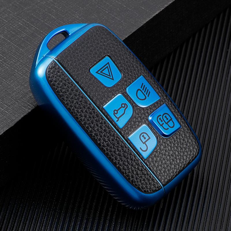 For Land Rover Range Rover Sport Evoque Freelander2 For Jaguar XF XJ XJL XE TPU Leather Car Key Cover Case Shell Holder Protector