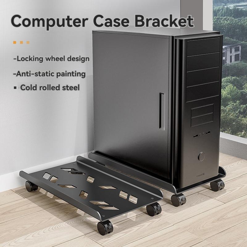Adjustable Mobile CPU Stand, Ventilated Computer Tower Stand PC Tower Stand with 4 Caster Wheels Fits Most PC, Under Desk Holder