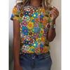 Summer 3D Printed Short Sleeved Casual Floral Women's Fashionable Loose T-shirt
