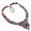 Natural Lapis Lazuli, Coral Gemstone Handmade Jewelry Necklace 18" W8R79