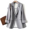 Ladies Long Sleeve Spring Casual Blazer 2024 New Fashion Business Plaid Suits Women Work Office Blazer Women Coats  Woman Jacket