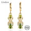 Lindon Jewelry Drop Earrings with Water Drop Shape Emerald Zircon for Women Wedding Party Gifts Earring