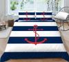 High Definition Digital Printed Bedding Set with Anchor Pattern Down Duvet Cover Pillowcase 2 or 3 Pieces DE200 * 200 Soft Washable Home Decoration