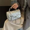 New High-end Solid Color Rhombus Chain Bag Versatile Portable Single Shoulder Oblique Span Women's Bag
