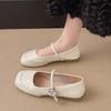 Silver Mary Jane Shallow Mouth Single Shoes Women's Spring New Soft-soled Beanie Shoes