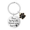 Stainless Steel Engraved Pet Dog Pendant Keychain Gift