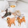 Simulation Dog Figurine Cute Shiba-Inu Golden-Retriever Dobermann PVC Solid Model Realistic Animal Figure Model Desktop Ornament Car Home Decoration