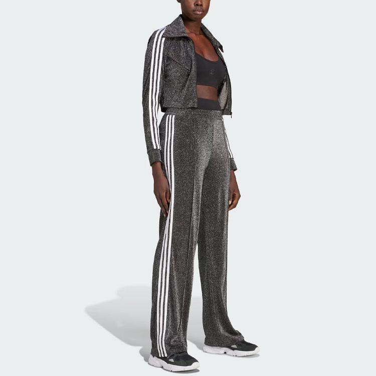 Adidas Originals Premium Montreal Track Pants With Three-Stripe Contrast Shimmer Detail And Shorts Lining Knit Joggers Women Bottoms Black IY3481