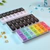 Divisible Good Sealing Letter Print Pill Organizer with Lid 7 Days 14 Grids Weekly Tablet Box Home Supplies