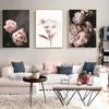 Landscape Painting Girl Room Decoration Fresh Flower Pink Wall Art Canvas Pictures Canvas Decorative Paintings Home Decor Photos