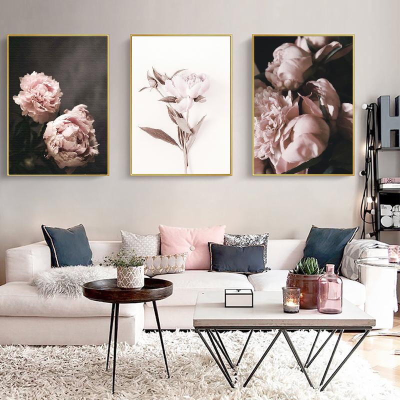 Landscape Painting Girl Room Decoration Fresh Flower Pink Wall Art Canvas Pictures Canvas Decorative Paintings Home Decor Photos